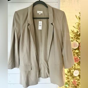 Ann Taylor Loft | Sweet Cashew Blazer Open Front 3/4 Sleeve Jacket Size 10 NWT